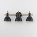 Myhouse Lighting Maxim - 12343BKAB - Three Light Wall Sconce - Dusk - Black / Antique Brass