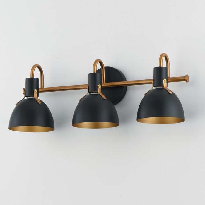 Myhouse Lighting Maxim - 12343BKAB - Three Light Wall Sconce - Dusk - Black / Antique Brass