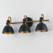 Myhouse Lighting Maxim - 12343BKAB - Three Light Wall Sconce - Dusk - Black / Antique Brass