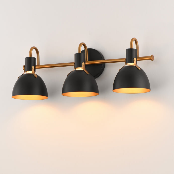 Myhouse Lighting Maxim - 12343BKAB - Three Light Wall Sconce - Dusk - Black / Antique Brass