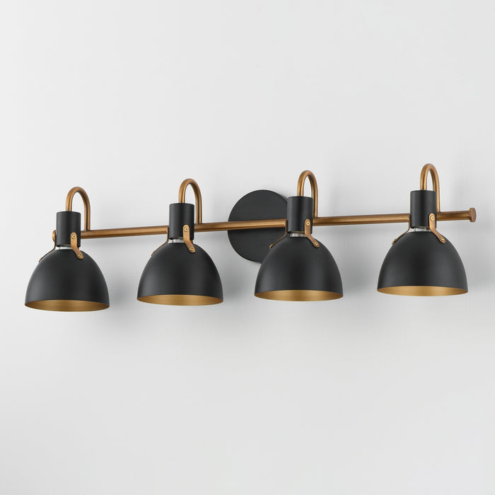 Myhouse Lighting Maxim - 12344BKAB - Four Light Wall Sconce - Dusk - Black / Antique Brass