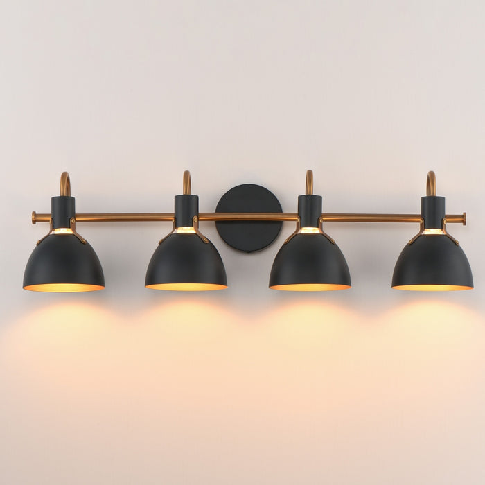 Myhouse Lighting Maxim - 12344BKAB - Four Light Wall Sconce - Dusk - Black / Antique Brass
