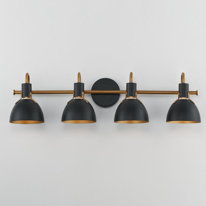 Myhouse Lighting Maxim - 12344BKAB - Four Light Wall Sconce - Dusk - Black / Antique Brass