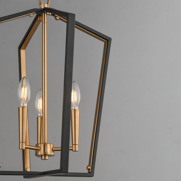 Myhouse Lighting Maxim - 28613BKNAB - Three Light Pendant - Melrose - Black / Natural Aged Brass