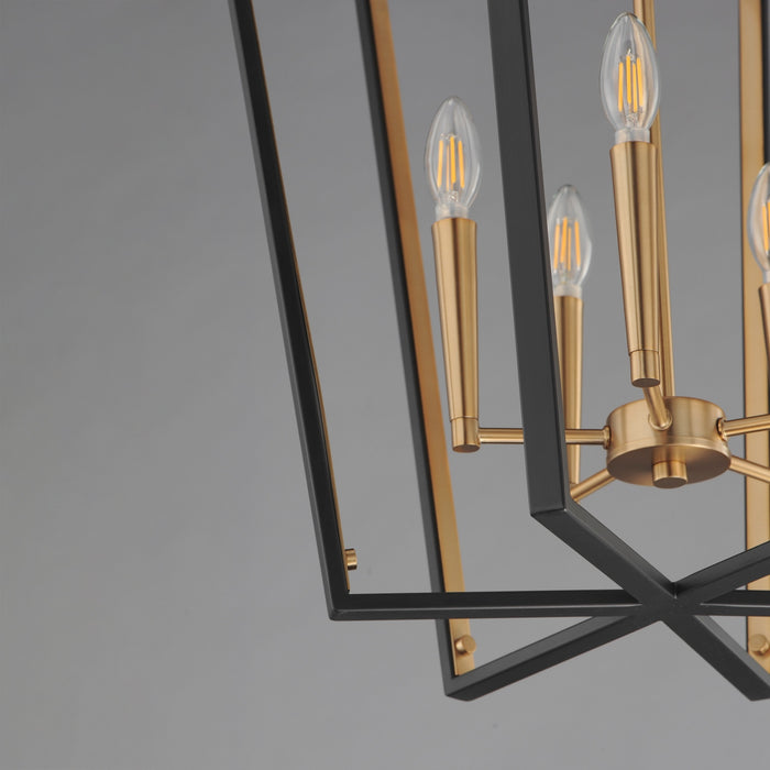 Myhouse Lighting Maxim - 28615BKNAB - Five Light Pendant - Melrose - Black / Natural Aged Brass