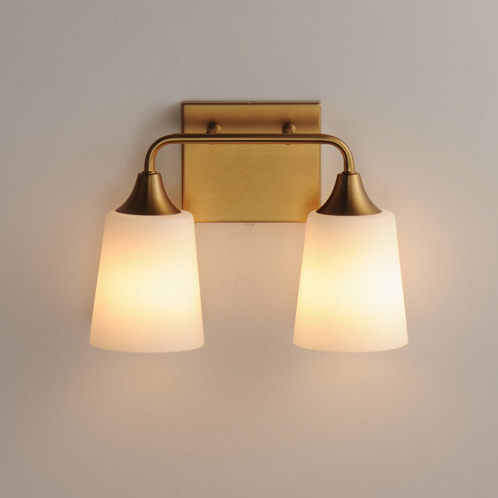 Myhouse Lighting Maxim - 12882SWNAB - Two Light Bath Vanity - Hudson - Natural Aged Brass