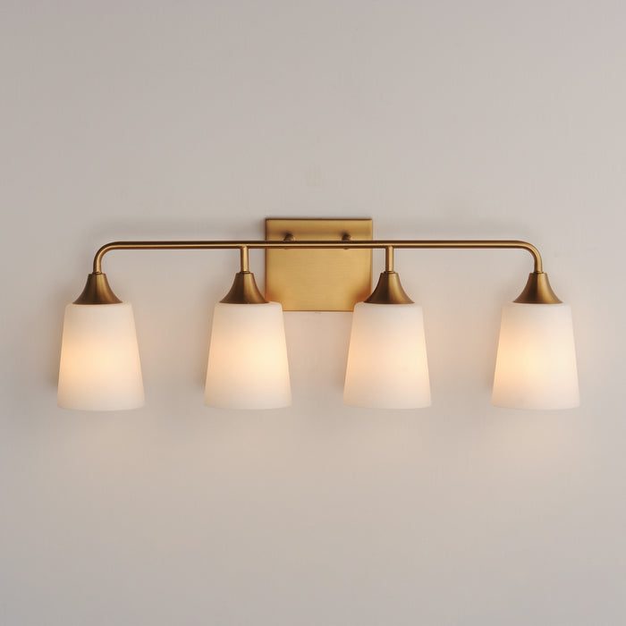 Myhouse Lighting Maxim - 12884SWNAB - Four Light Bath Vanity - Hudson - Natural Aged Brass