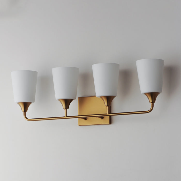 Myhouse Lighting Maxim - 12884SWNAB - Four Light Bath Vanity - Hudson - Natural Aged Brass
