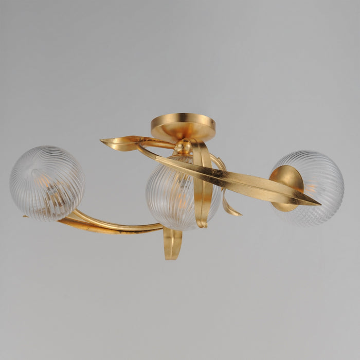 Myhouse Lighting Maxim - 28717CRGL - Three Light Flush Mount - Firenze - Gold Leaf