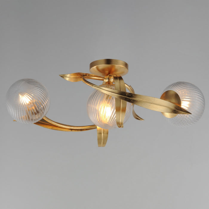 Myhouse Lighting Maxim - 28717CRGL - Three Light Flush Mount - Firenze - Gold Leaf