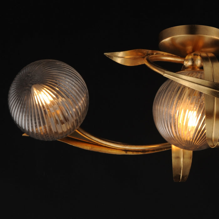 Myhouse Lighting Maxim - 28717CRGL - Three Light Flush Mount - Firenze - Gold Leaf