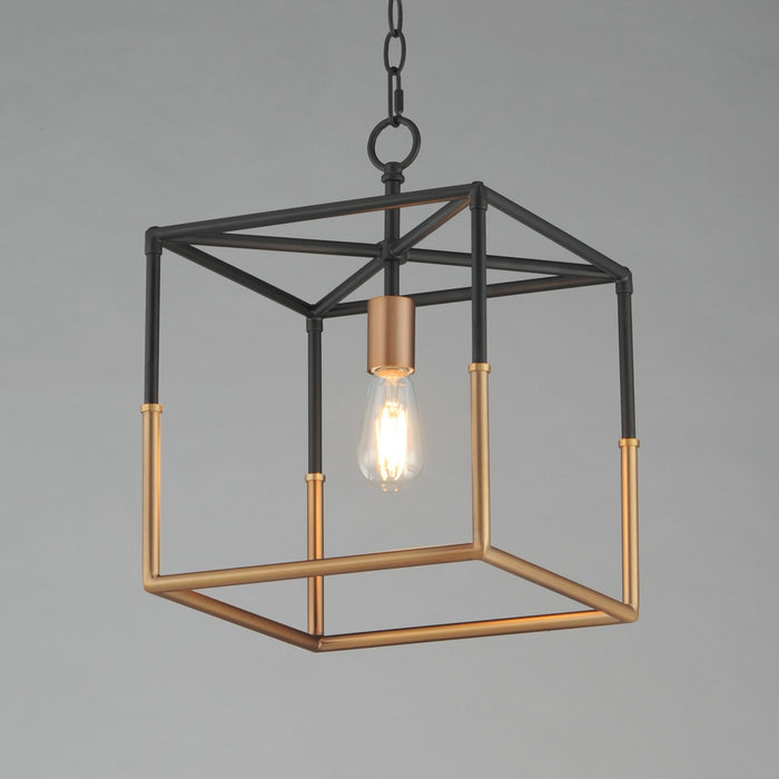 Myhouse Lighting Maxim - 28621BKWBR - One Light Pendant - SoHo - Black/Weathered Brass