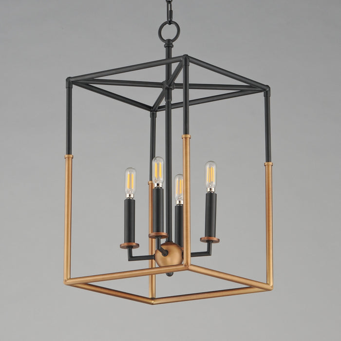 Myhouse Lighting Maxim - 28624BKWBR - Four Light Pendant - SoHo - Black/Weathered Brass