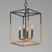Myhouse Lighting Maxim - 28624BKWBR - Four Light Pendant - SoHo - Black/Weathered Brass