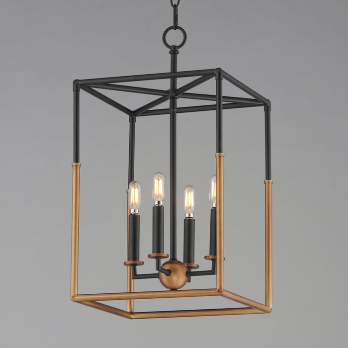 Myhouse Lighting Maxim - 28624BKWBR - Four Light Pendant - SoHo - Black/Weathered Brass