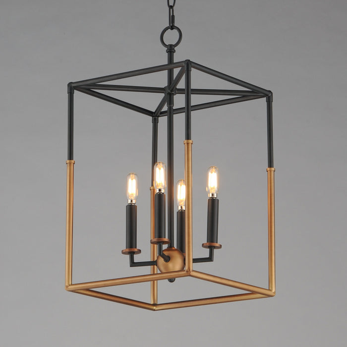 Myhouse Lighting Maxim - 28624BKWBR - Four Light Pendant - SoHo - Black/Weathered Brass