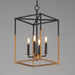 Myhouse Lighting Maxim - 28624BKWBR - Four Light Pendant - SoHo - Black/Weathered Brass
