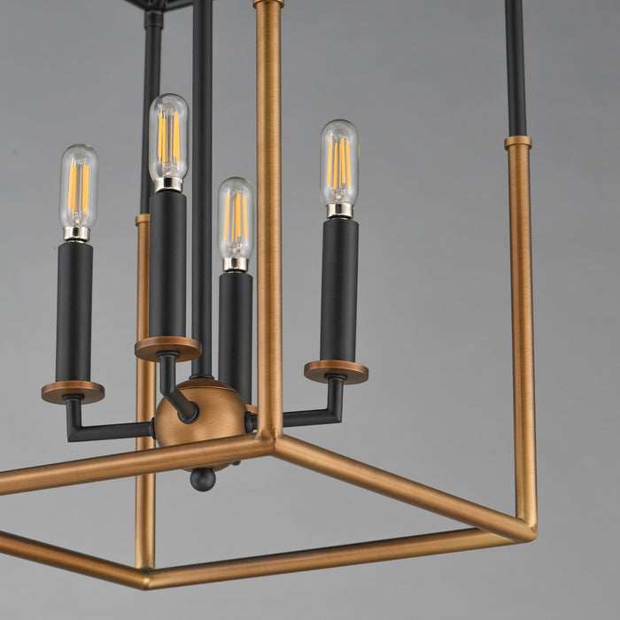 Myhouse Lighting Maxim - 28624BKWBR - Four Light Pendant - SoHo - Black/Weathered Brass