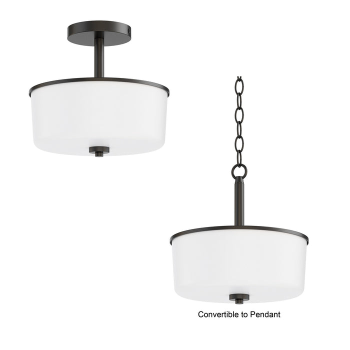 Myhouse Lighting Maxim - 5692WTBK - Two Light Semi Flush/Pendant Convertible - Fuller - Black