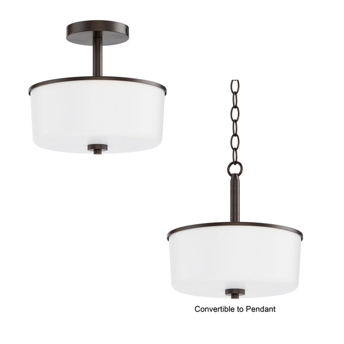 Myhouse Lighting Maxim - 5692WTOI - Two Light Semi Flush/Pendant Convertible - Fuller - Oil Rubbed Bronze