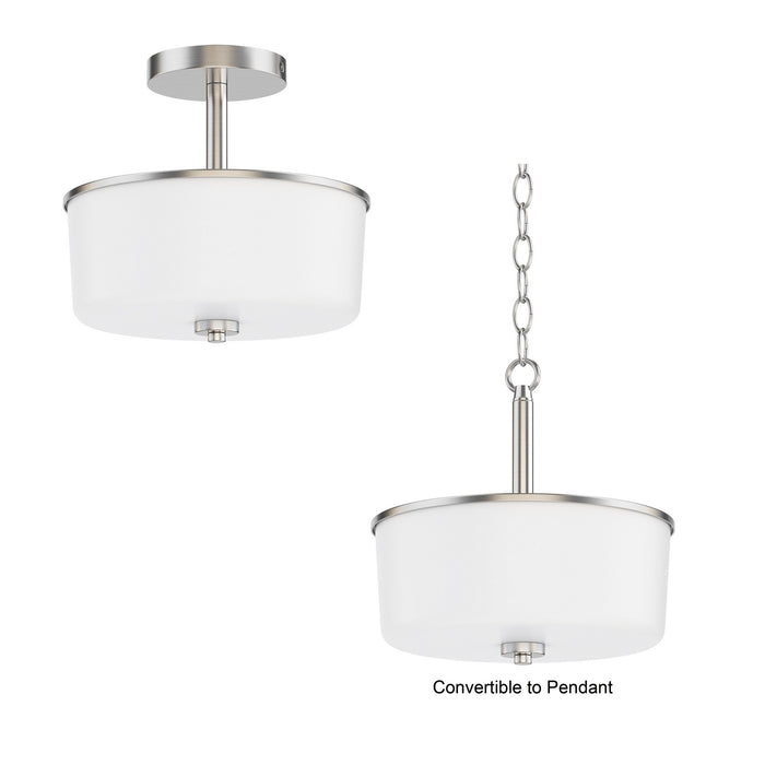 Myhouse Lighting Maxim - 5692WTSN - Two Light Semi Flush/Pendant Convertible - Fuller - Satin Nickel