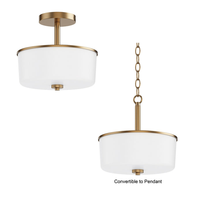Myhouse Lighting Maxim - 5692WTNAB - Two Light Semi Flush/Pendant Convertible - Fuller - Natural Aged Brass
