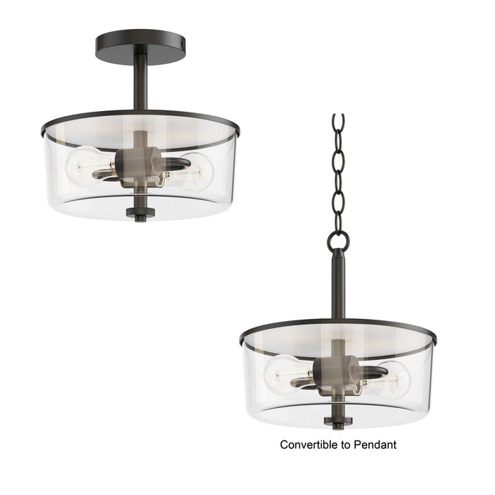 Myhouse Lighting Maxim - 5692CLBK - Two Light Semi Flush/Pendant Convertible - Fuller - Black