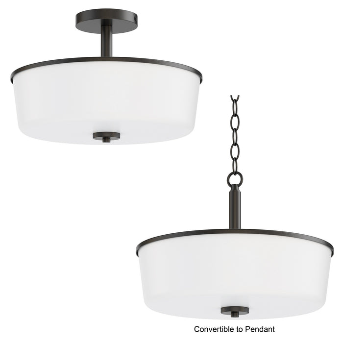 Myhouse Lighting Maxim - 5695WTBK - Three Light Semi Flush/Pendant Convertible - Fuller - Black
