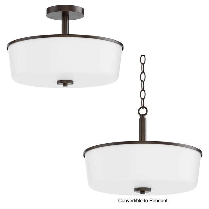 Myhouse Lighting Maxim - 5695WTOI - Three Light Semi Flush/Pendant Convertible - Fuller - Oil Rubbed Bronze
