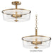 Myhouse Lighting Maxim - 5695CLNAB - Three Light Semi Flush/Pendant Convertible - Fuller - Natural Aged Brass