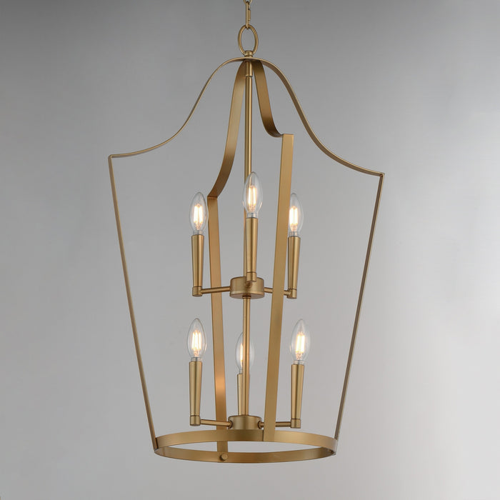 Myhouse Lighting Maxim - 10426NAB - Six Light Pendant - Arden - Natural Aged Brass