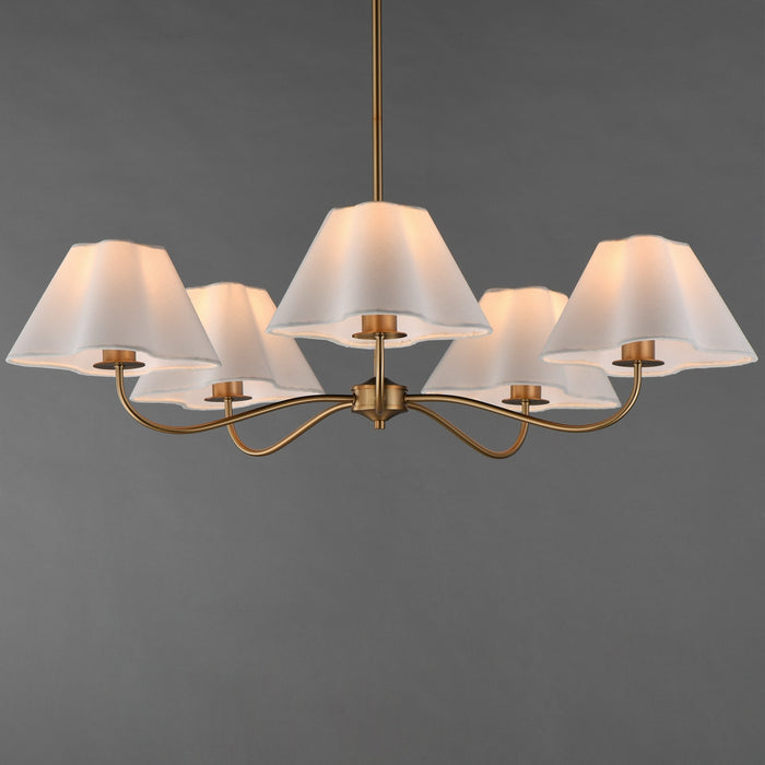 Myhouse Lighting Maxim - 18105WTNAB - Five Light Chandelier - Saxon - Natural Aged Brass
