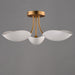 Myhouse Lighting Maxim - 10823WTNAB - Three Light Semi Flush Mount - Maris - White/Natural Aged Brass