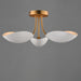 Myhouse Lighting Maxim - 10823WTNAB - Three Light Semi Flush Mount - Maris - White/Natural Aged Brass