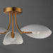 Myhouse Lighting Maxim - 10823WTNAB - Three Light Semi Flush Mount - Maris - White/Natural Aged Brass