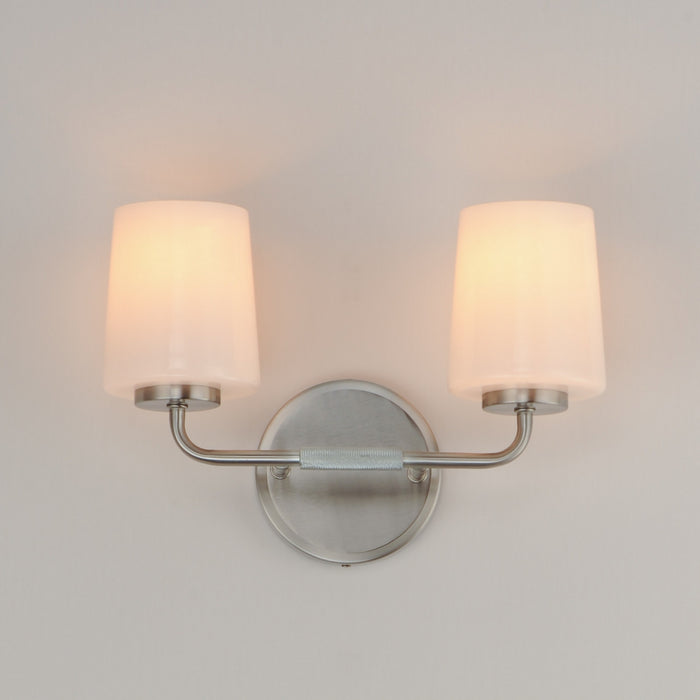 Myhouse Lighting Maxim - 12692WTSN - Two Light Bath Vanity - Durham - Satin Nickel