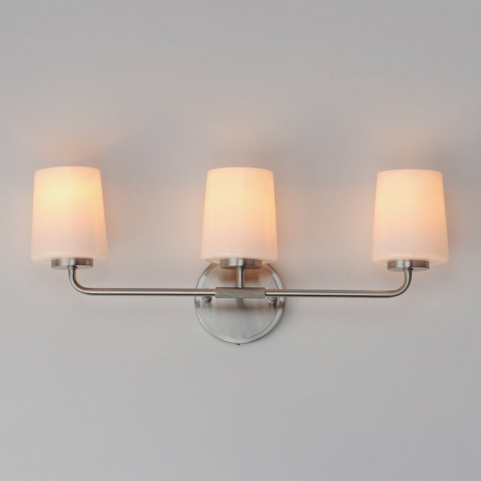Myhouse Lighting Maxim - 12693WTSN - Three Light Bath Vanity - Durham - Satin Nickel