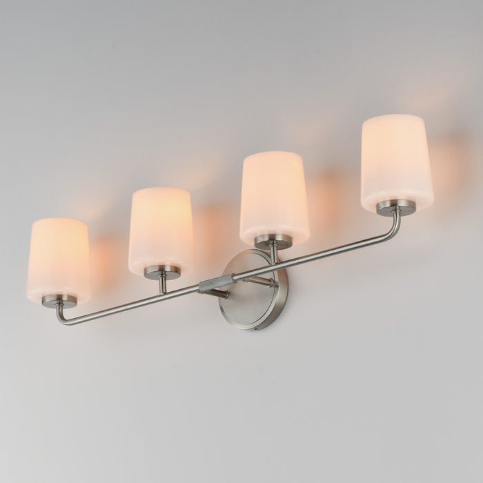Myhouse Lighting Maxim - 12694WTSN - Four Light Bath Vanity - Durham - Satin Nickel