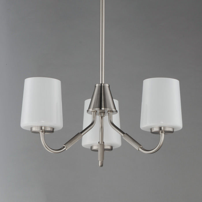 Myhouse Lighting Maxim - 12695WTSN - Three Light Chandelier - Durham - Satin Nickel