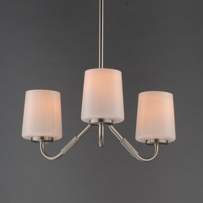 Myhouse Lighting Maxim - 12695WTSN - Three Light Chandelier - Durham - Satin Nickel
