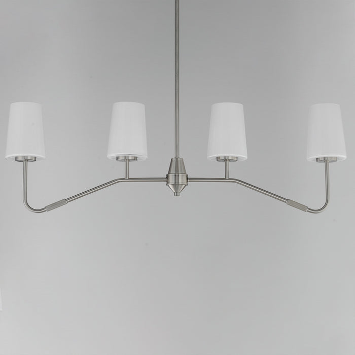 Myhouse Lighting Maxim - 12697WTSN - Four Light Linear Chandelier - Durham - Satin Nickel
