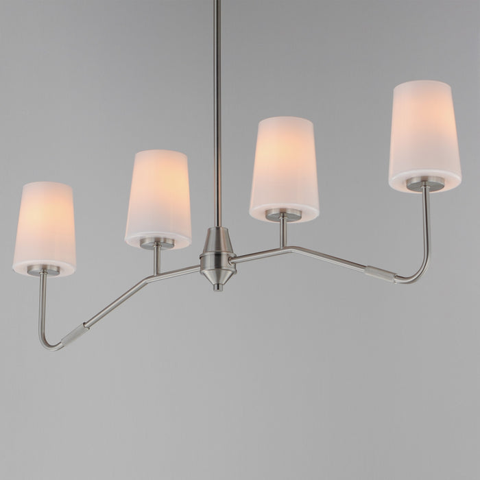 Myhouse Lighting Maxim - 12697WTSN - Four Light Linear Chandelier - Durham - Satin Nickel