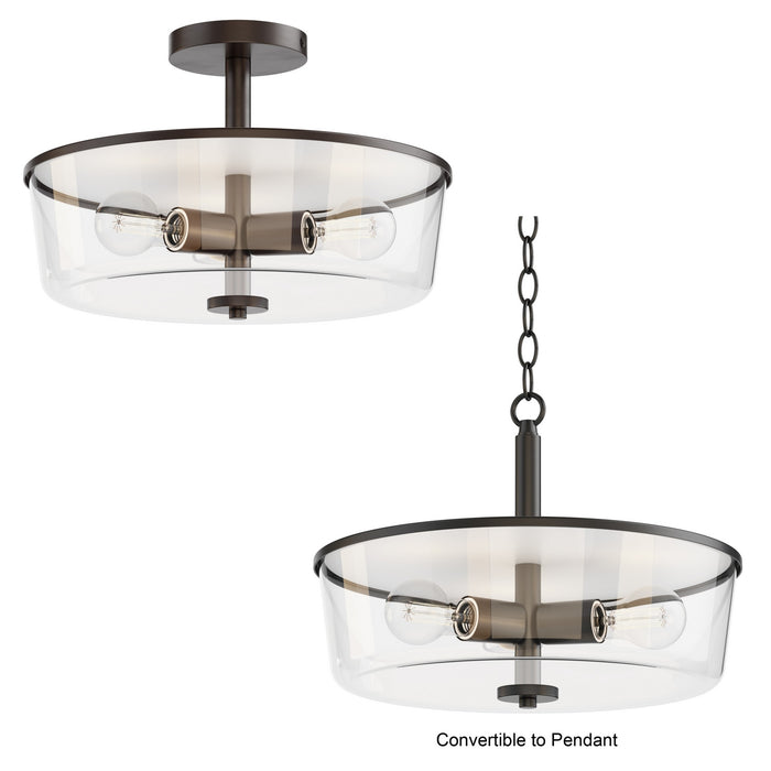 Myhouse Lighting Maxim - 5695CLBK - Three Light Semi Flush/Pendant Convertible - Fuller - Black
