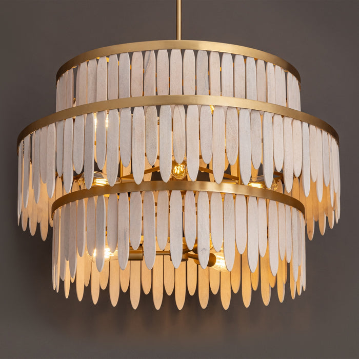 Myhouse Lighting Maxim - 22514WWTNAB - Ten Light Chandelier - Marimba - Weathered White