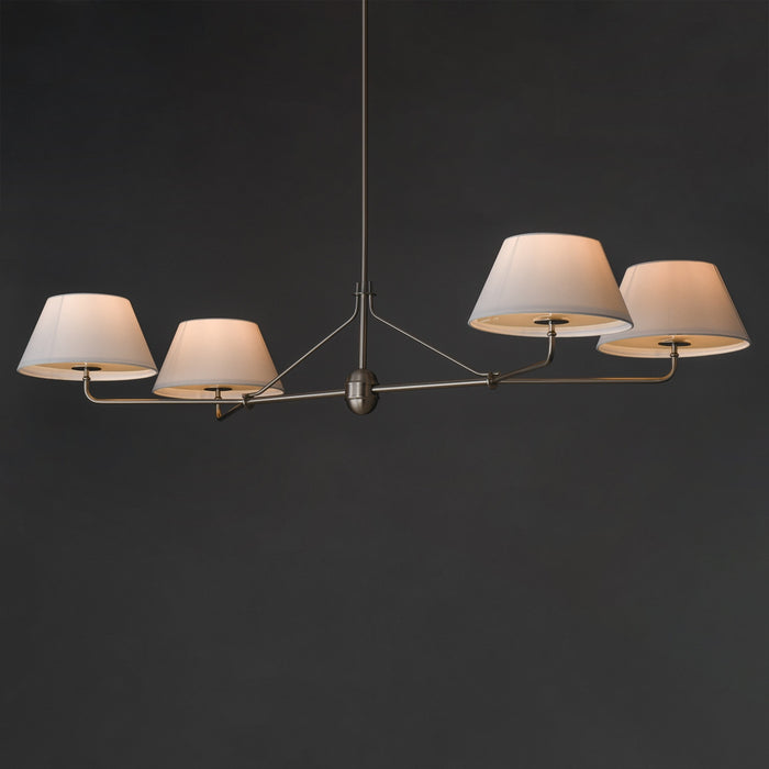 Myhouse Lighting Maxim - 18414OFPN - Four Light Chandelier - Dunbridge - Polished Nickel