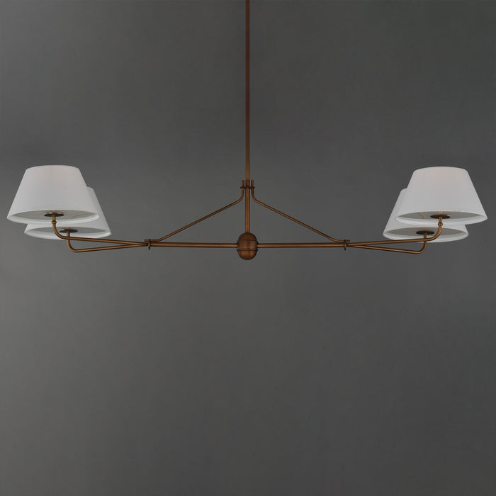 Myhouse Lighting Maxim - 18414OFWBR - Four Light Chandelier - Dunbridge - Weathered Brass