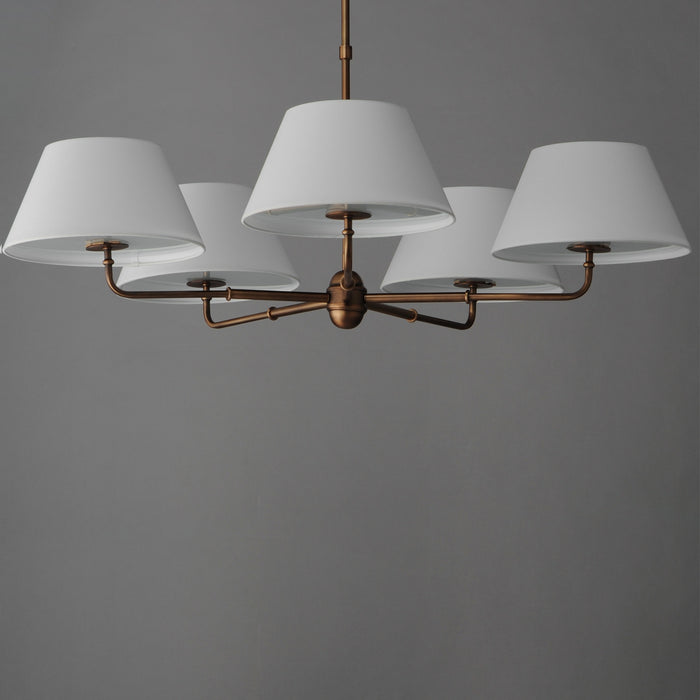 Myhouse Lighting Maxim - 18415OFWBR - Five Light Chandelier - Dunbridge - Weathered Brass