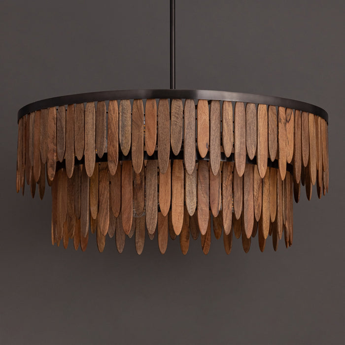 Myhouse Lighting Maxim - 22513WNGM - Seven Light Pendant - Marimba - Walnut