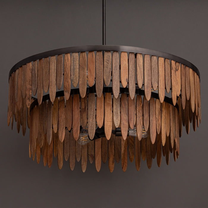 Myhouse Lighting Maxim - 22513WNGM - Seven Light Pendant - Marimba - Walnut