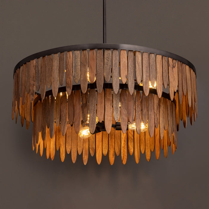 Myhouse Lighting Maxim - 22513WNGM - Seven Light Pendant - Marimba - Walnut
